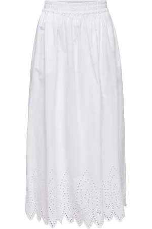 ONLY Onltulum Emb Maxi Skirt Wvn Skirts Maxi Skirts White
