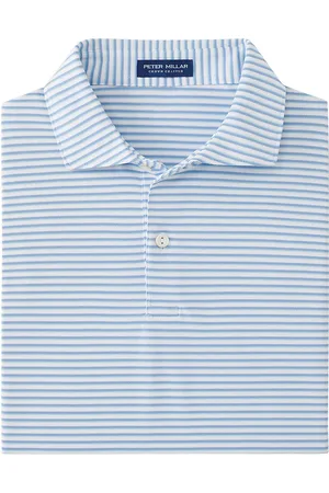 Peter Millar Tempo Performance Mesh Polo - Edwin Spread Collar Sport Men Sport Clothing Sport Tops Sport Polos Sport Short-sleeved Polos White