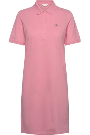 GANT Shield Ss Pique Polo Dress Kort Kjole Pink