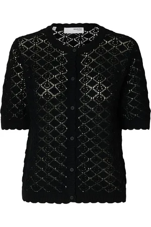 SELECTED Slfsofia 2/4 Knit Cardigan Tops Knitwear Cardigans Black