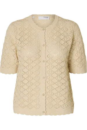 SELECTED Slfsofia 2/4 Knit Cardigan Tops Knitwear Cardigans Beige