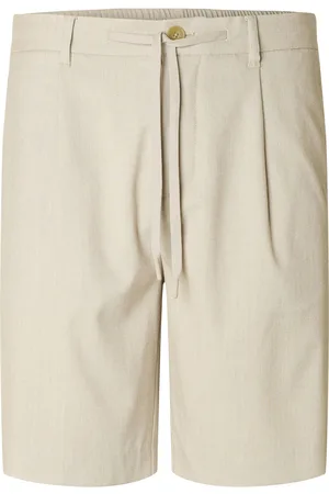 SELECTED Slhregular-Leroy Pleat Shorts Noos Bottoms Shorts Chinos Shorts Beige