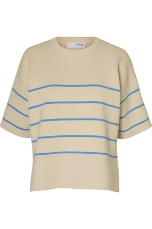 SELECTED Slfliva 2/4 Knit O-Neck Noos Tops Knitwear Jumpers Beige