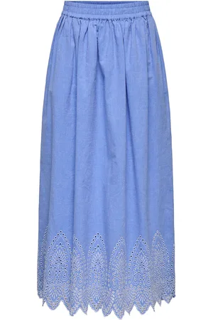 ONLY Onltulum Emb Maxi Skirt Wvn Skirts Maxi Skirts Blue