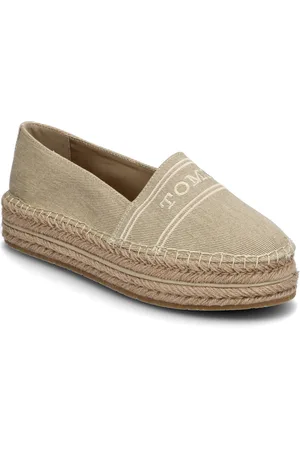 Tommy Hilfiger Denim Platform Espadrille Espadrillos Flade Sandal Beige