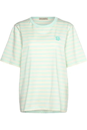 Marimekko Tasaraita Unisex Unikko Ss Tops T-shirts & Tops Short-sleeved Green