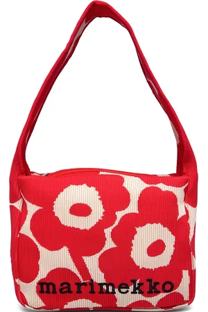 Marimekko Knitted Shoulderbag Unikko Bags Small Shoulder Bags-crossbody Bags Pink