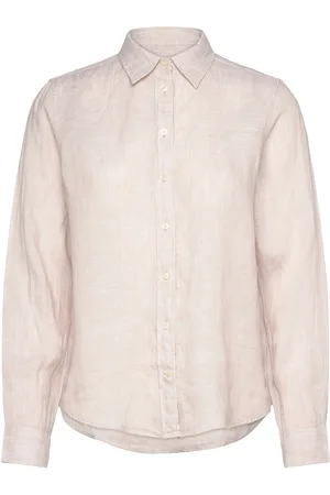 GANT Reg Linen Shirt Tops Shirts Linen Shirts Cream