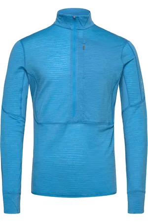 Icebreaker M Mer 200 Realfleece Descender Ls Half Tops Sweatshirts & Hoodies Fleeces & Midlayers Blue