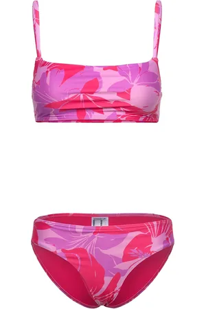 Speedo Womens Printed Adjustable Thinstrap 2 Piece Sport Women Sport Clothing Sport Swimwear Sport Bikinis Pink