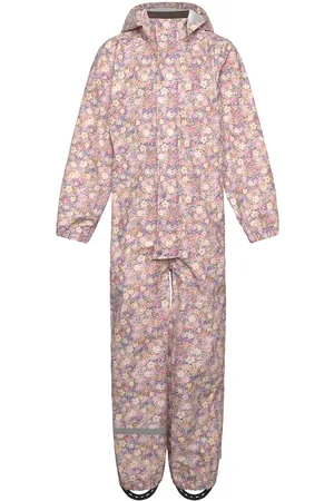 Mikk-Line Pu Rain Suit Aop Recycled Outerwear Rainwear Rainwear Sets Pink