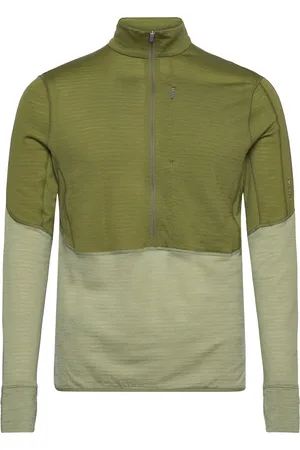 Icebreaker M Mer 200 Realfleece Descender Ls Half Tops Sweatshirts & Hoodies Fleeces & Midlayers Khaki Green