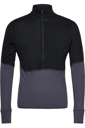 Icebreaker M Mer 200 Realfleece Descender Ls Half Tops Sweatshirts & Hoodies Fleeces & Midlayers Black