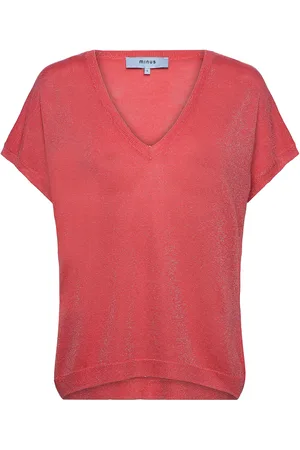 Minus Mscarlina Batsleeve Knit Tee Tops T-shirts & Tops Short-sleeved Red
