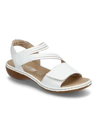 Rieker 65964-80 Shoes Sandals Flat Sandals White