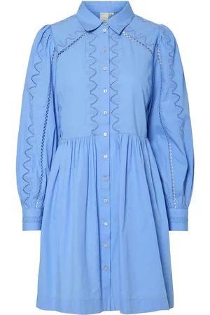 Y.A.S Kenira Ls Shirt Dress S. Kort Kjole Blue