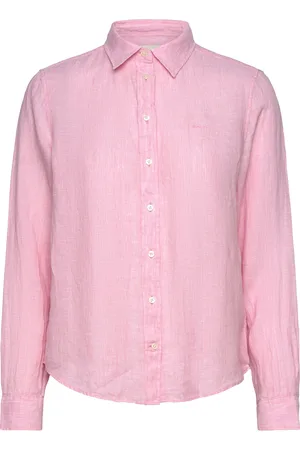 GANT Reg Linen Shirt Tops Shirts Linen Shirts Pink