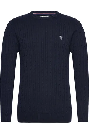 U.S. Polo Assn. Mads Reg Cot Uspa M Knit Tops Knitwear Round Necks Navy