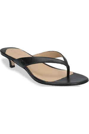 Ralph Lauren Francesca Calfskin Sandal Sandal Med Hæl Black