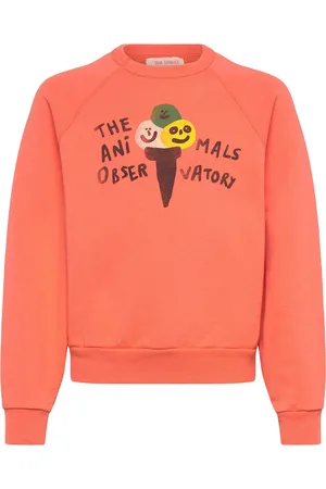 The Animals Observatory Shark Kid Sweatshirt Salmon Tops Sweatshirts & Hoodies Sweatshirts Orange