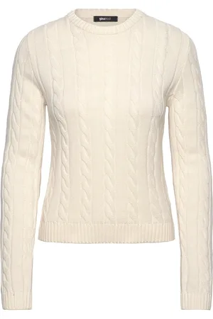 Gina Tricot Cable Knitted Sweater Tops Knitwear Jumpers Cream