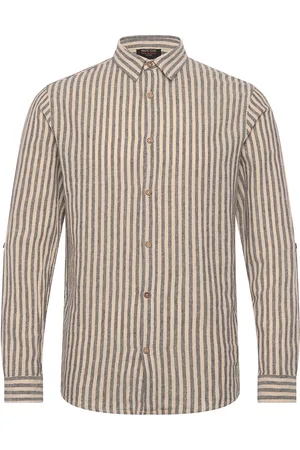INDICODE Indikson Tops Shirts Linen Shirts Navy