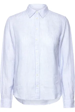 GANT Reg Linen Shirt Tops Shirts Linen Shirts Blue