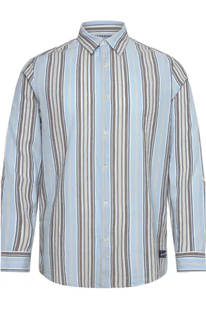 Scotch&Soda Crinkled-Stripe Regular Fit Shirt Tops Shirts Striped Shirts Blue