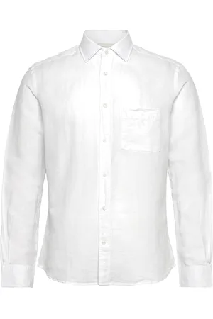 MANGO Pocket Linen Shirt Tops Shirts Linen Shirts White