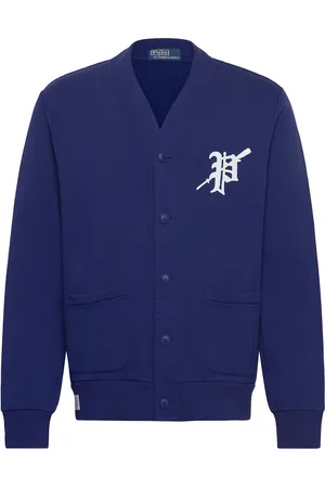 Ralph Lauren Rowing-Patch Fleece Cardigan Designers Knitwear Cardigans Blue