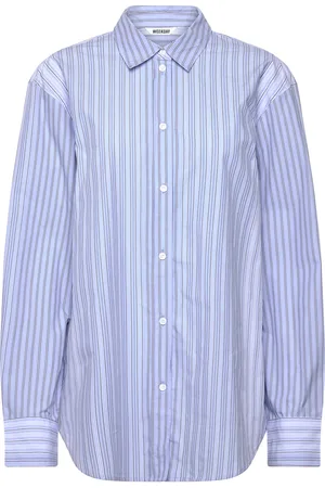 Weekday Basic Shirt Tops Shirts Long-sleeved Blue