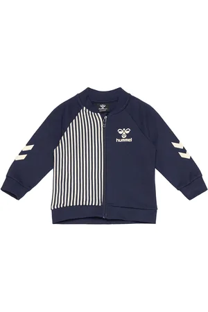 Hummel Hmlstripy Zip Jacket Sport Sweatshirts & Hoodies Sweatshirts Navy