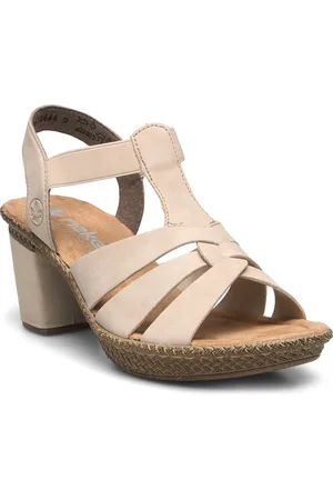 Rieker 665K3-00 Sandal Med Hæl Cream