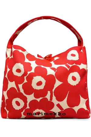 Marimekko Knitted Bag Large Unikko Shopper Taske Red