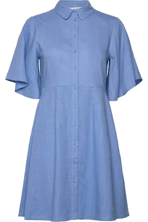 SELECTED Slfgulia 2/4 Short Shirt Dress D Knælang Kjole Blue