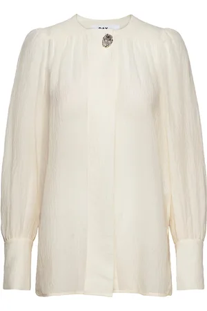 DAY Birger et Mikkelsen Logan - Cotton Silk Texture Tops Blouses Long-sleeved Cream