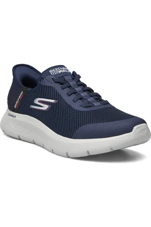 Skechers Mens Go Walk Flex Hands Up Low-top Sneakers Navy