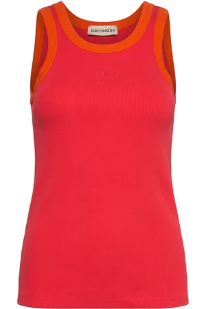 Marimekko Surrea Piirto Unikko Placement Tops T-shirts & Tops Sleeveless Red