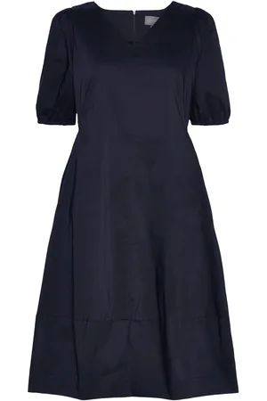 Culture Cuantoinett Ss Dress Knælang Kjole Navy