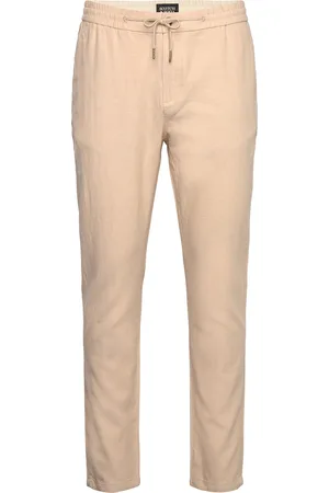 Scotch&Soda Seasonal Core - Warren Cotton-Linen Twill Jogger Bottoms Trousers Casual Beige