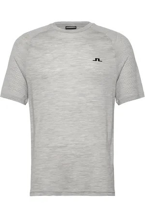 J Lindeberg Brent Wool T-Shirt Sport Men Men Sports Clothes Sport Tops Sport T-Skjorte Grey