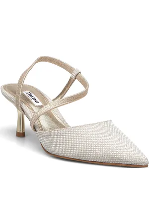 Dune Citrus Shoes Sling Backs Heeled Slingbacks Gold