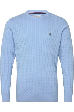 U.S. Polo Assn. Mads Reg Cot Uspa M Knit Tops Knitwear Round Necks Blue