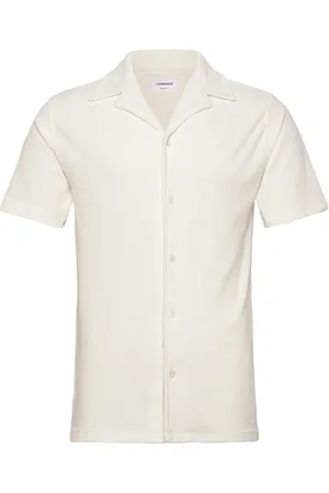 Lindbergh Ss Shirt Terry Tops Shirts Short-sleeved Shirts White