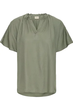 FRANSA Frkamma Bl 1 Tops Blouses Short-sleeved Khaki Green