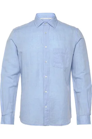MANGO Pocket Linen Shirt Tops Shirts Linen Shirts Blue