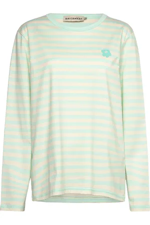 Marimekko Tasaraita Unisex Unikko Ls Tops T-shirts & Tops Long-sleeved Green