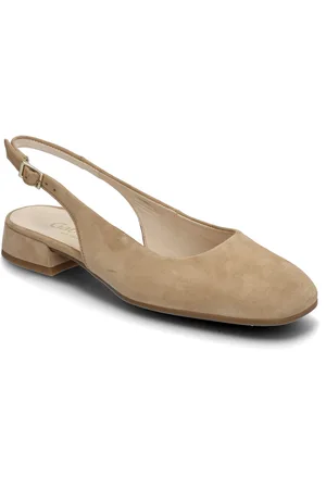 Gabor Slingback Shoes Slingbacks Flat Slingbacks Beige