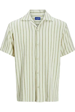 JACK & JONES Jorcoba Stripe Resort Shirt Ss Sn Tops Shirts Short-sleeved Shirts Beige Jack & J S