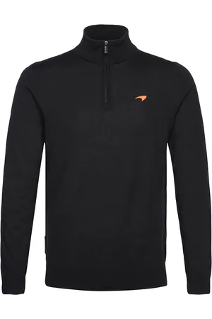 Reiss Hatch Tops Knitwear Half Zip Jumpers Black